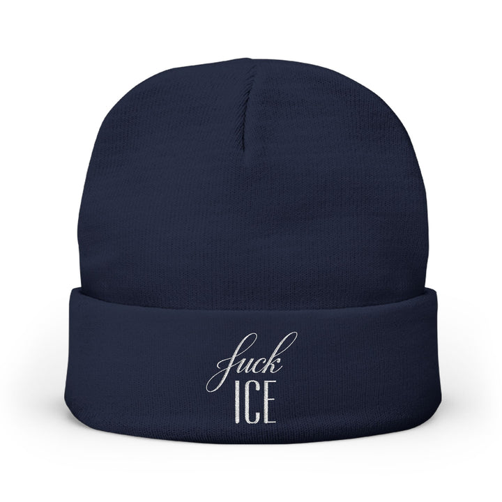 F*ck ICE Cursive Graphic – Embroidered Knit Beanie