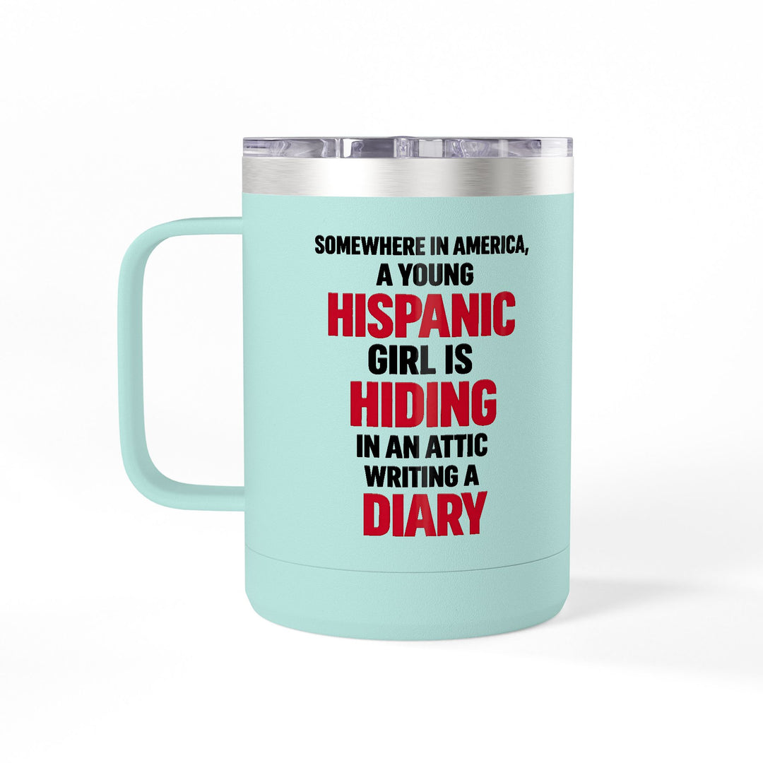 Somewhere in America - 15oz Stainless Steel Travel Mug with Handle