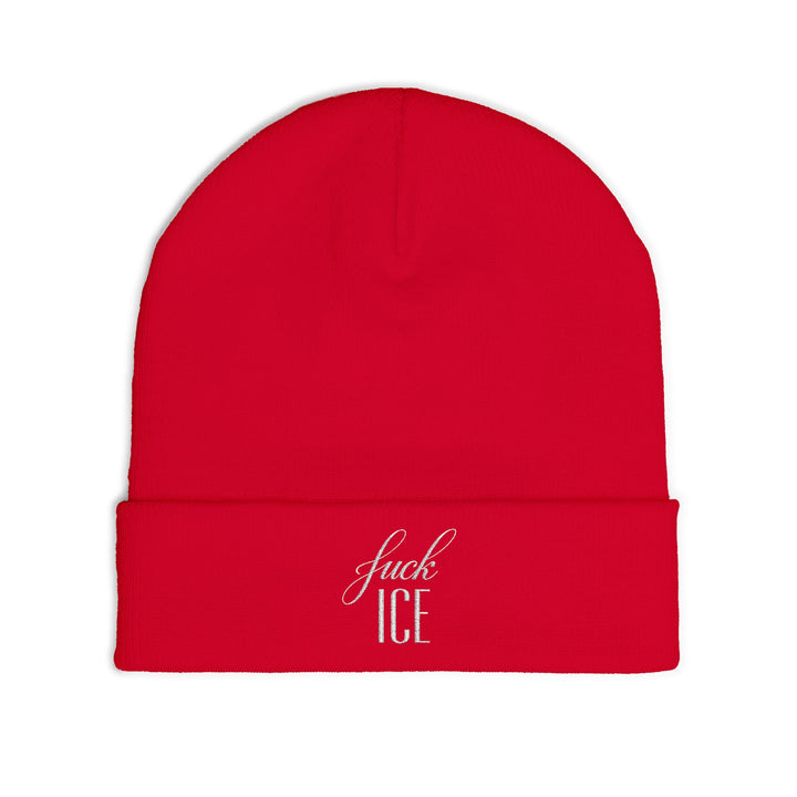 F*ck ICE Cursive Graphic – Embroidered Knit Beanie
