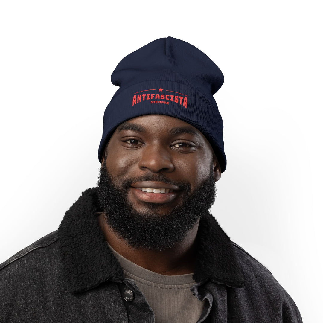 Antifascista Siempre  -  Anti-Fascism – Embroidered Knit Beanie