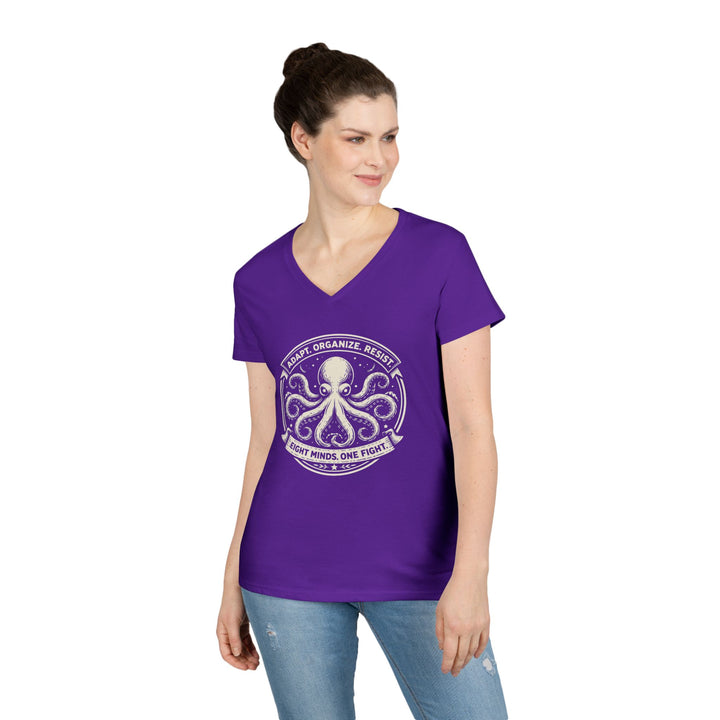 Adapt. Organize. Resist. Octopus – Women’s V-Neck T-Shirt