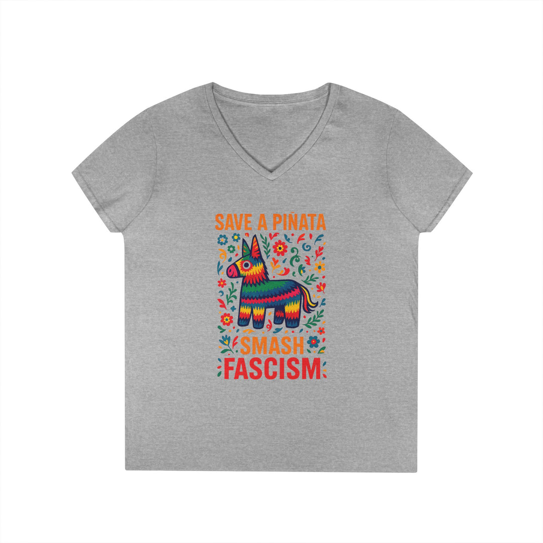 Save a Piñata Smash Fascism – Women's V-Neck T-Shirt